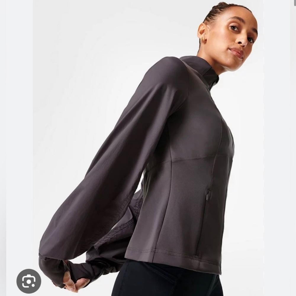 Sweaty Betty Power Hybrid Jacket NWT Small Urban Gray Half Zip Thumbhole